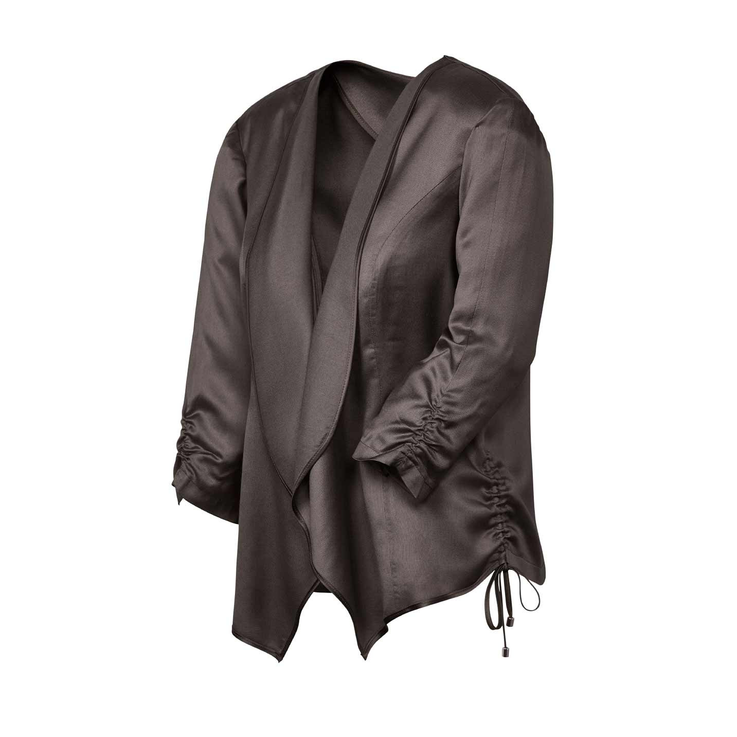 Blusenblazer m. Leinen taupe