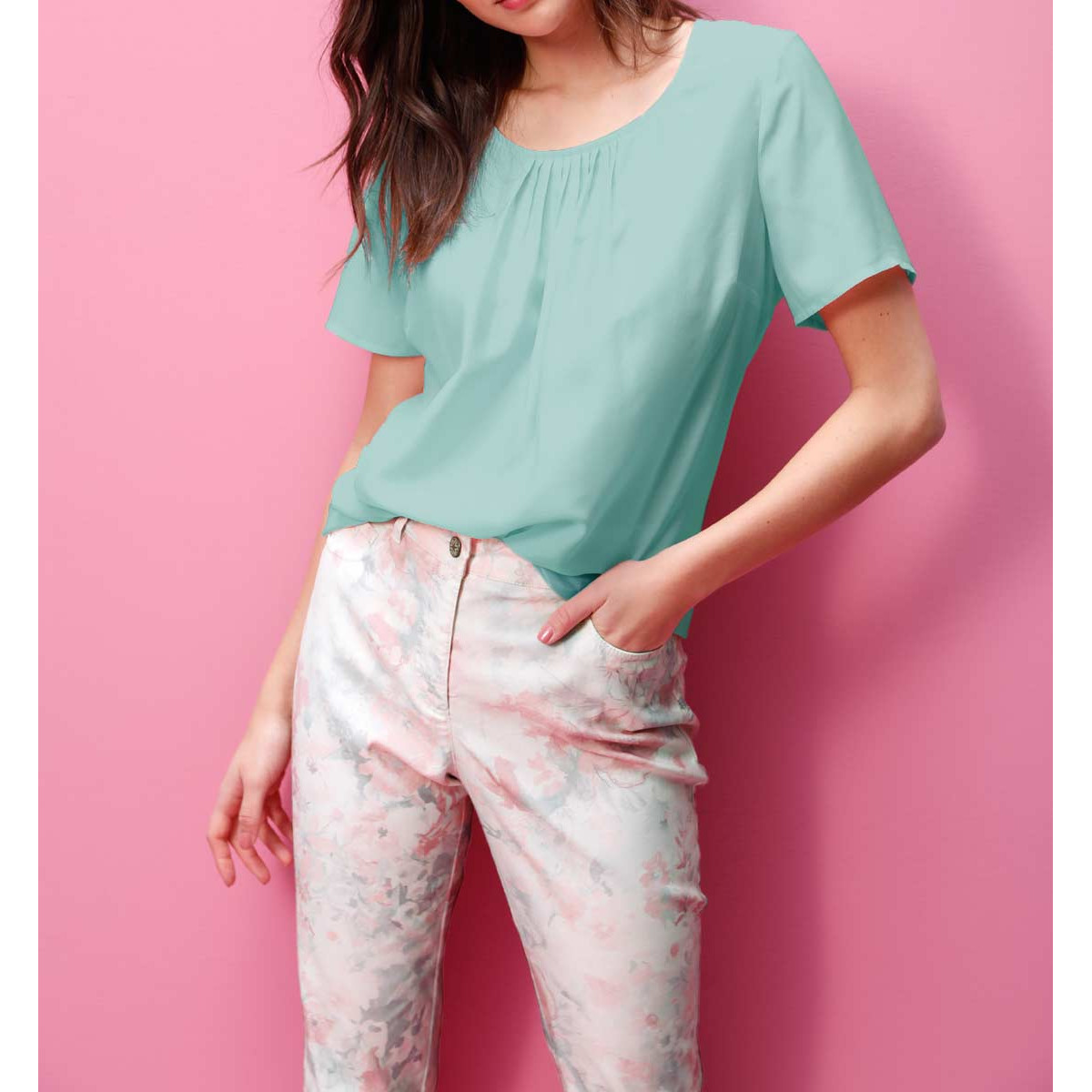 Blouse with silk mint