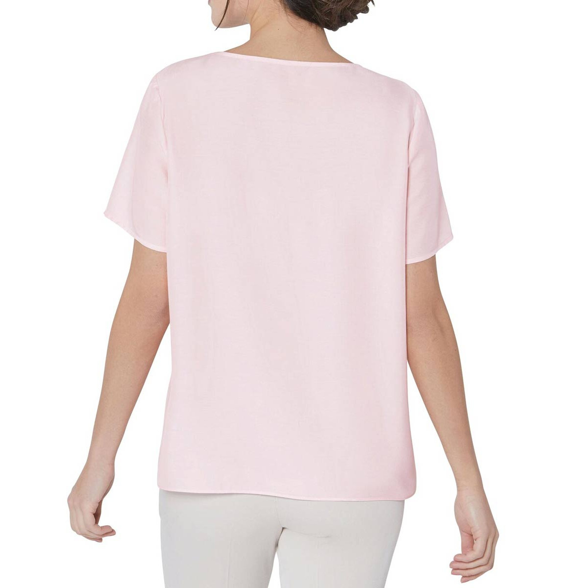 Bluse m. Seide rosé