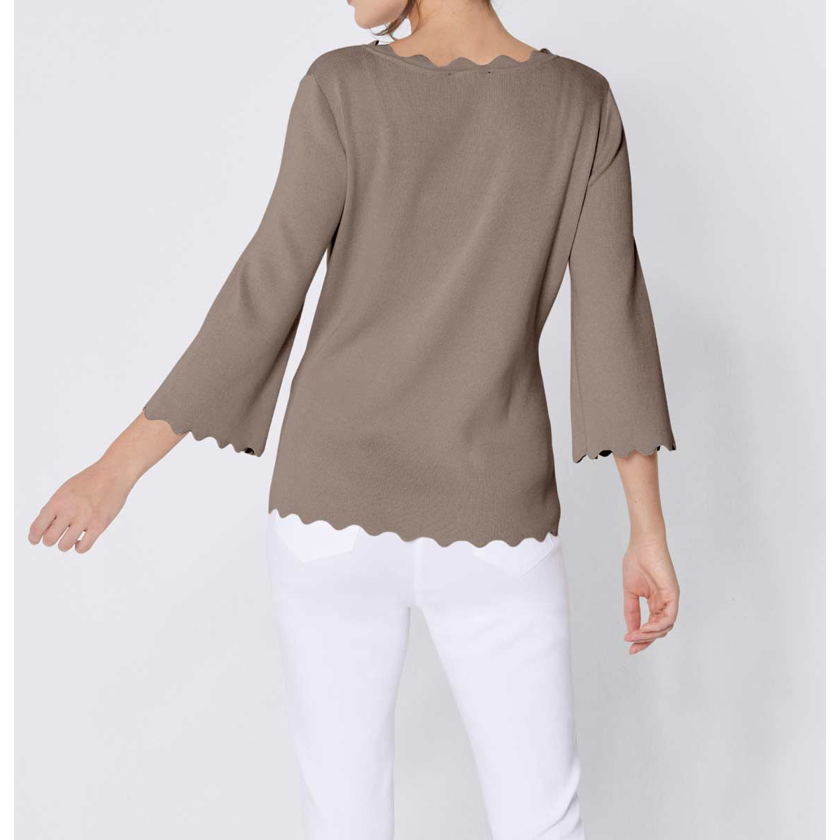 Seiden-Baumwollepullover taupe