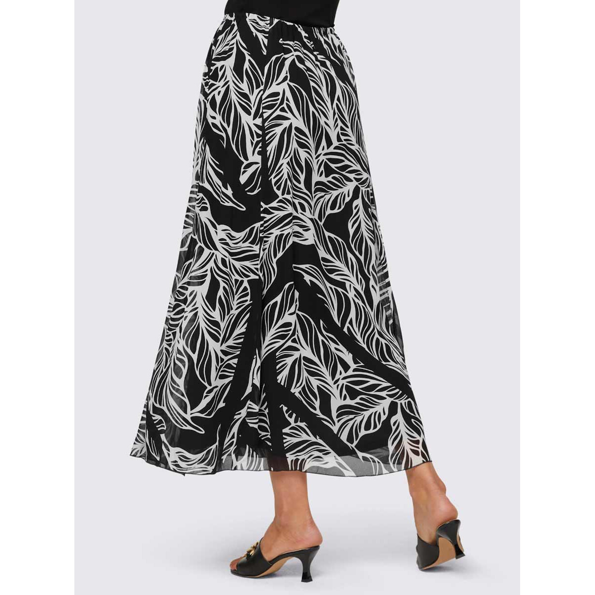 Designer-Druckrock schwarz-ecru