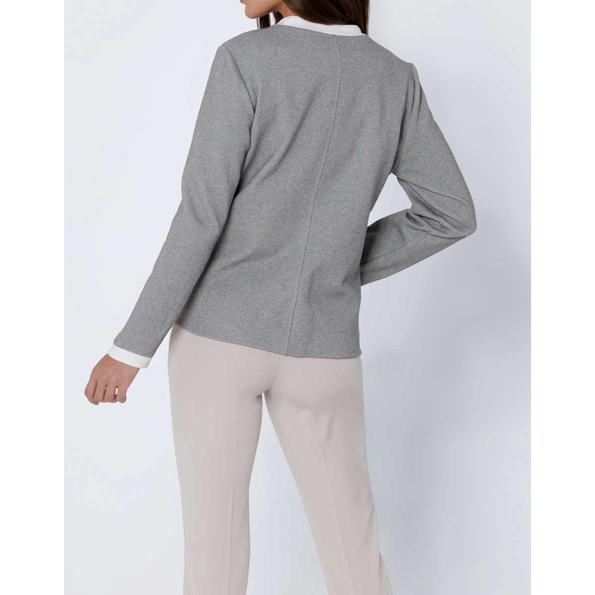 Jersey-Blazer grau-silberfarben