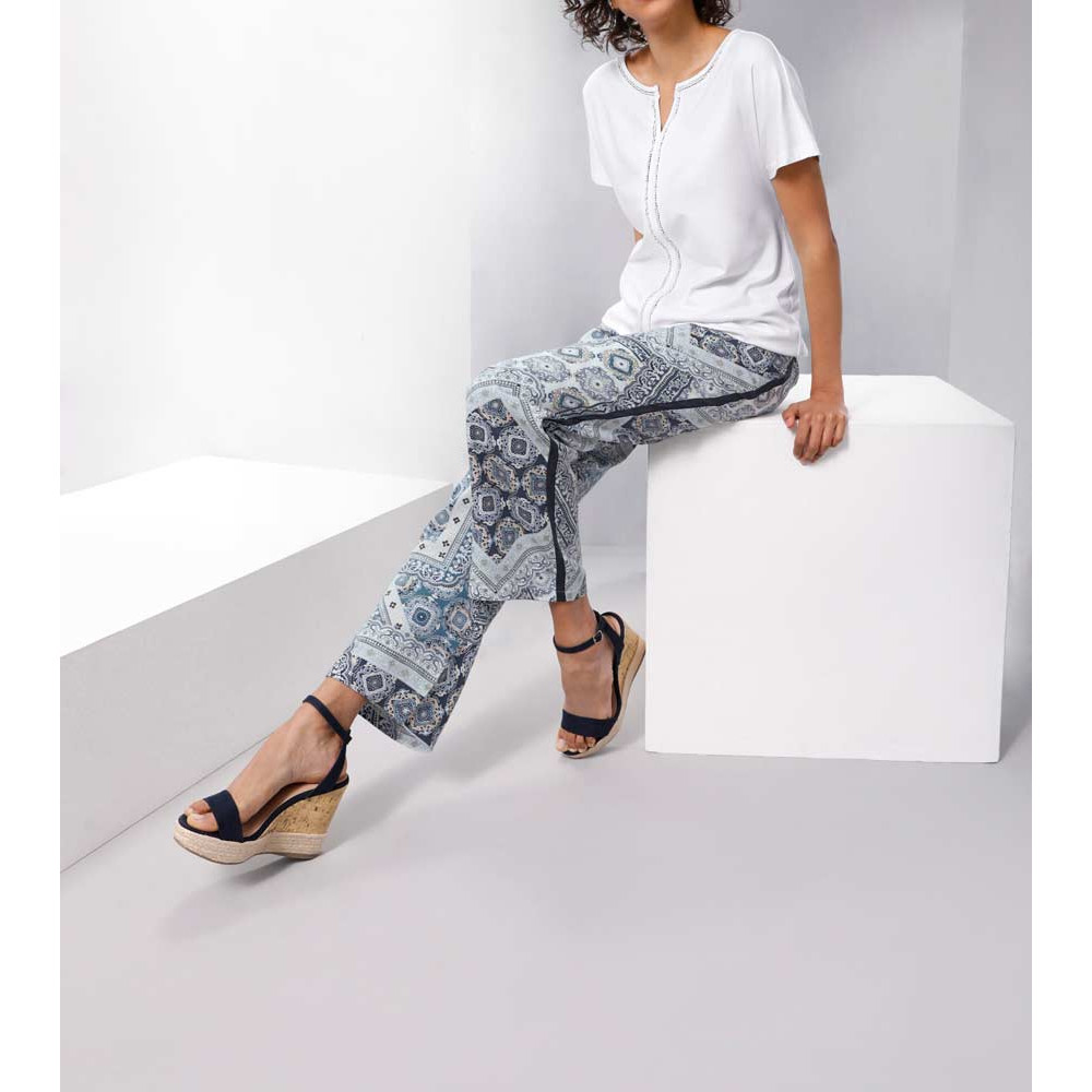 Druckhose blau-gemustert