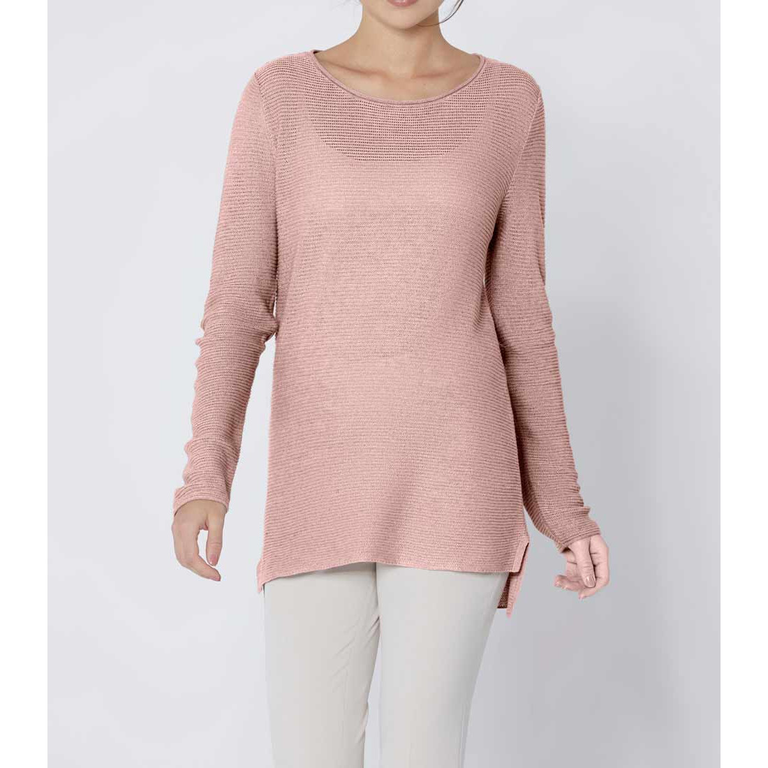 Luxus-Rippenstrickpullover rosé