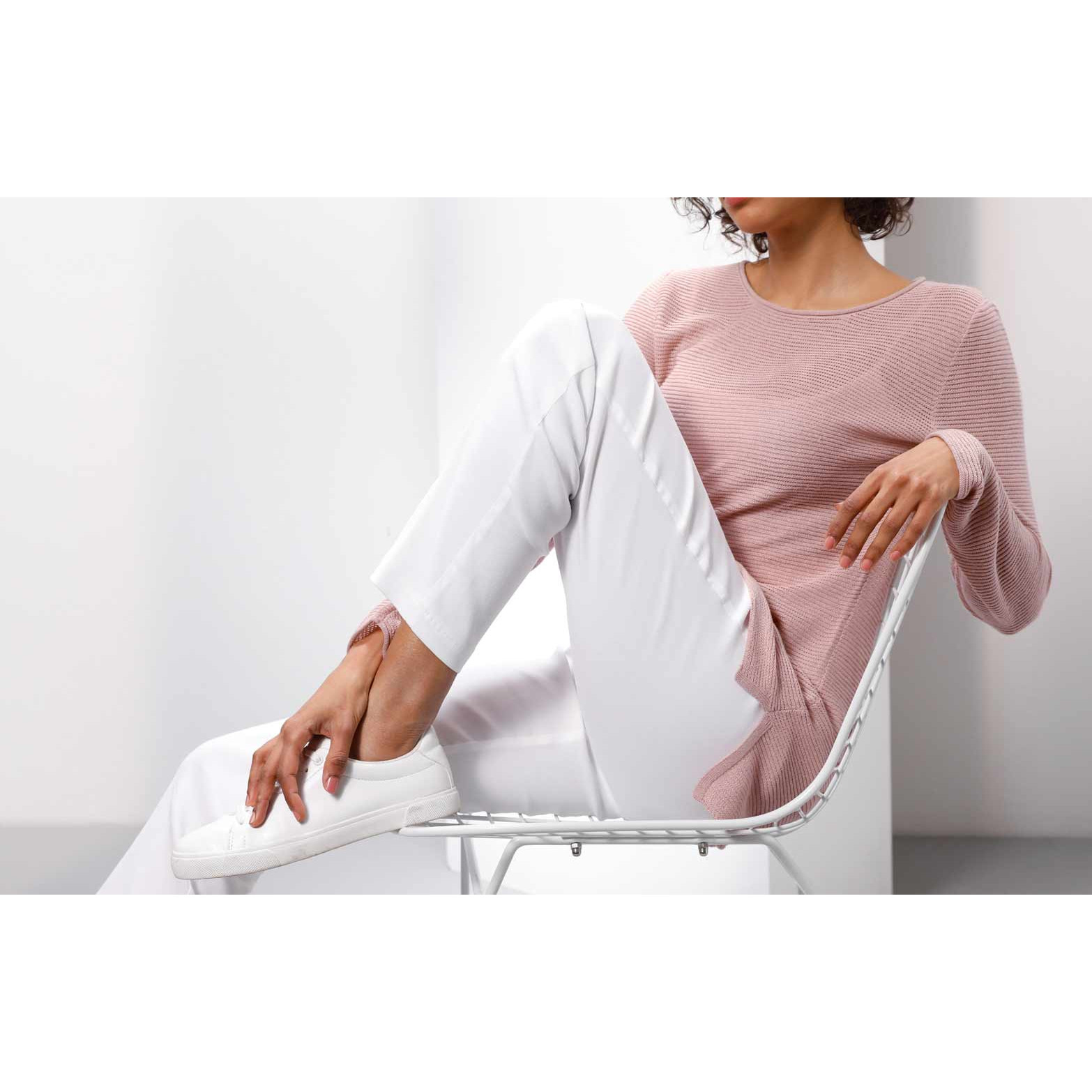 Luxus-Rippenstrickpullover rosé