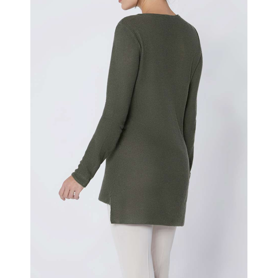 Luxus-Rippenstrickpullover khaki