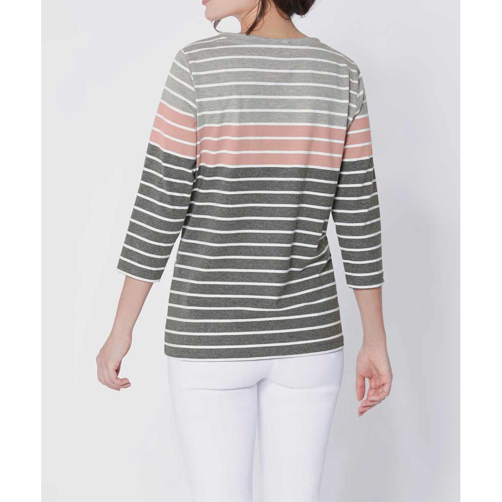 Streifenshirt grau-rosé