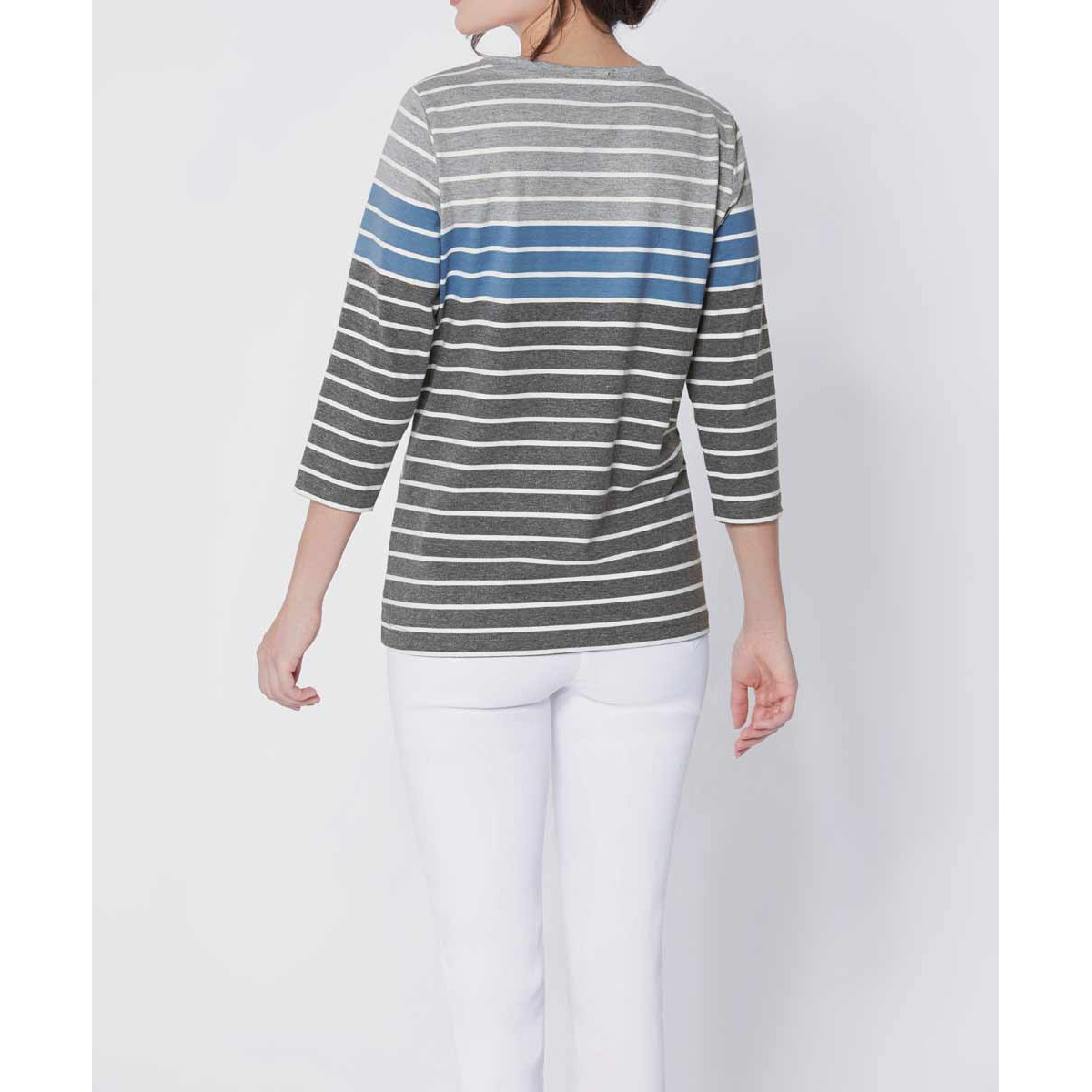 Streifenshirt grau-blau