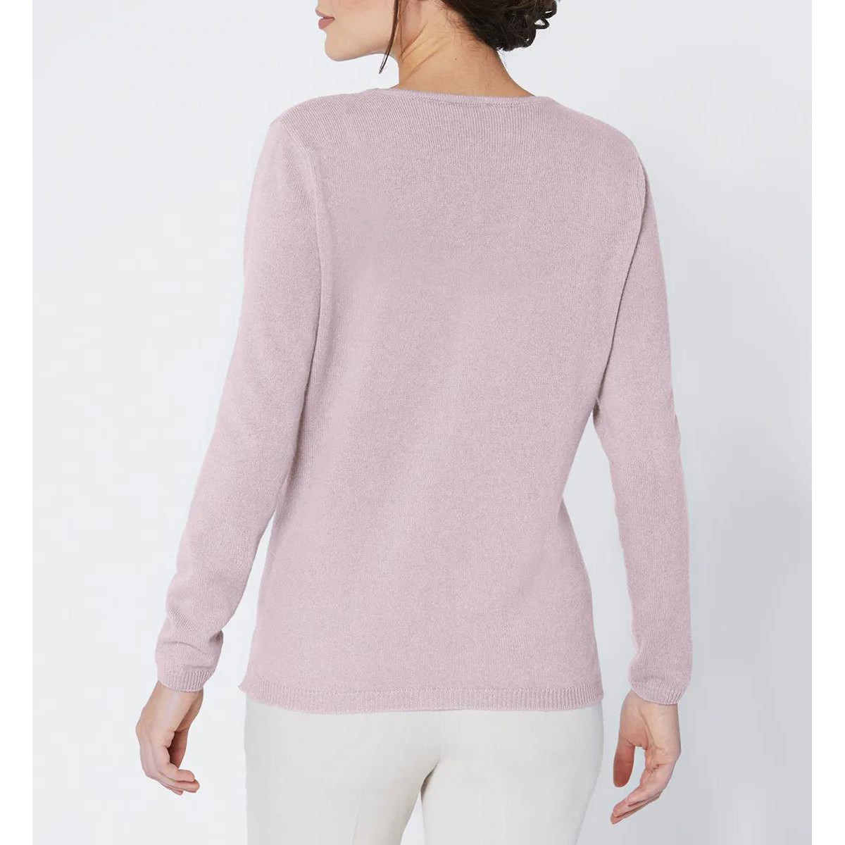 Kaschmir-Pullover rosé-meliert