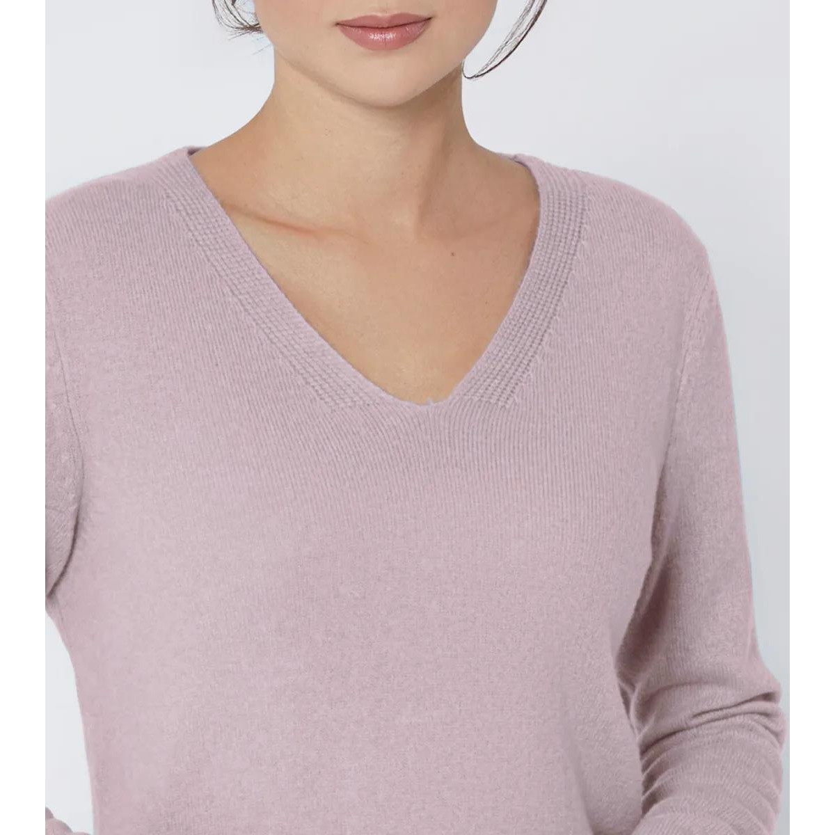 Kaschmir-Pullover rosé-meliert