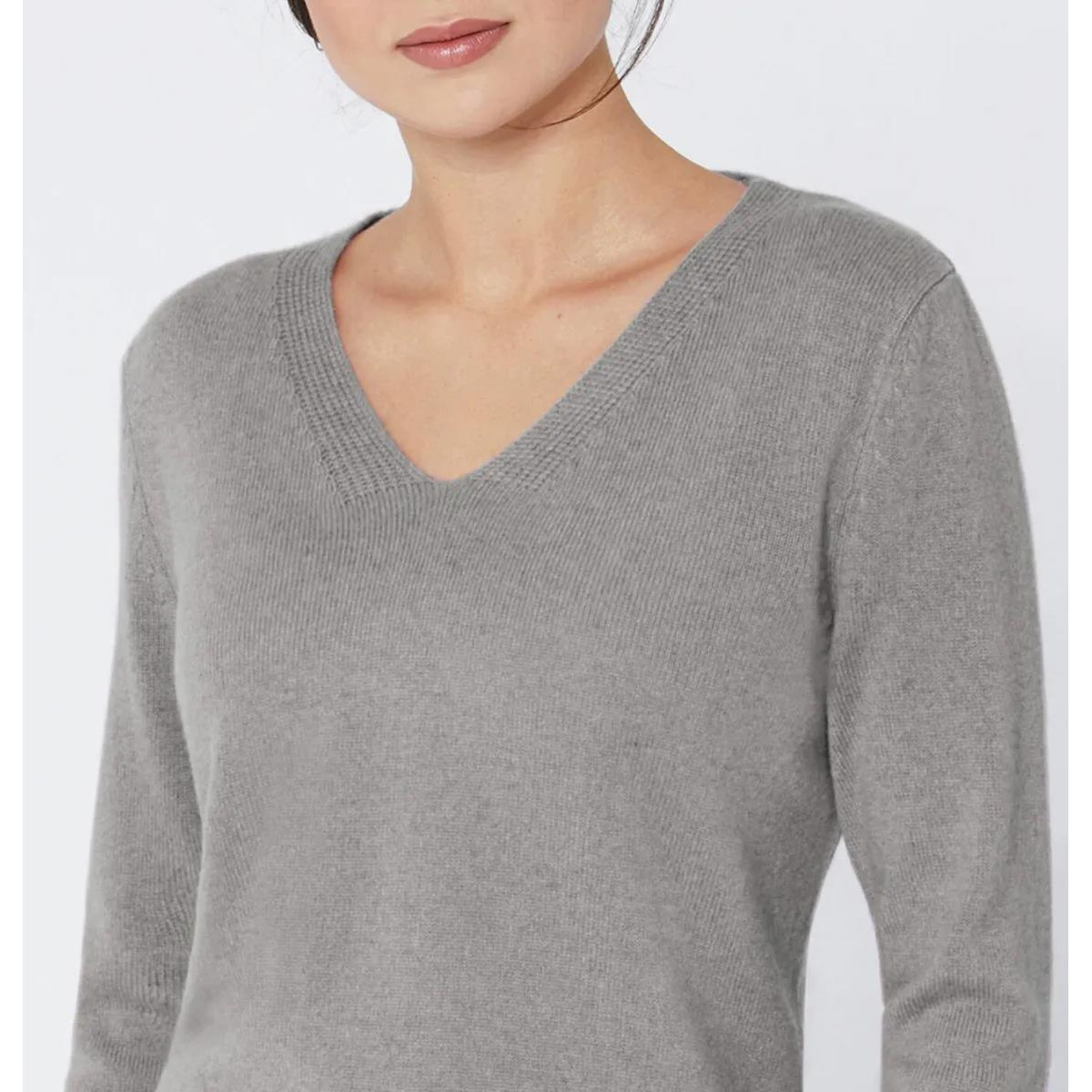 Kaschmir-Pullover grau-meliert