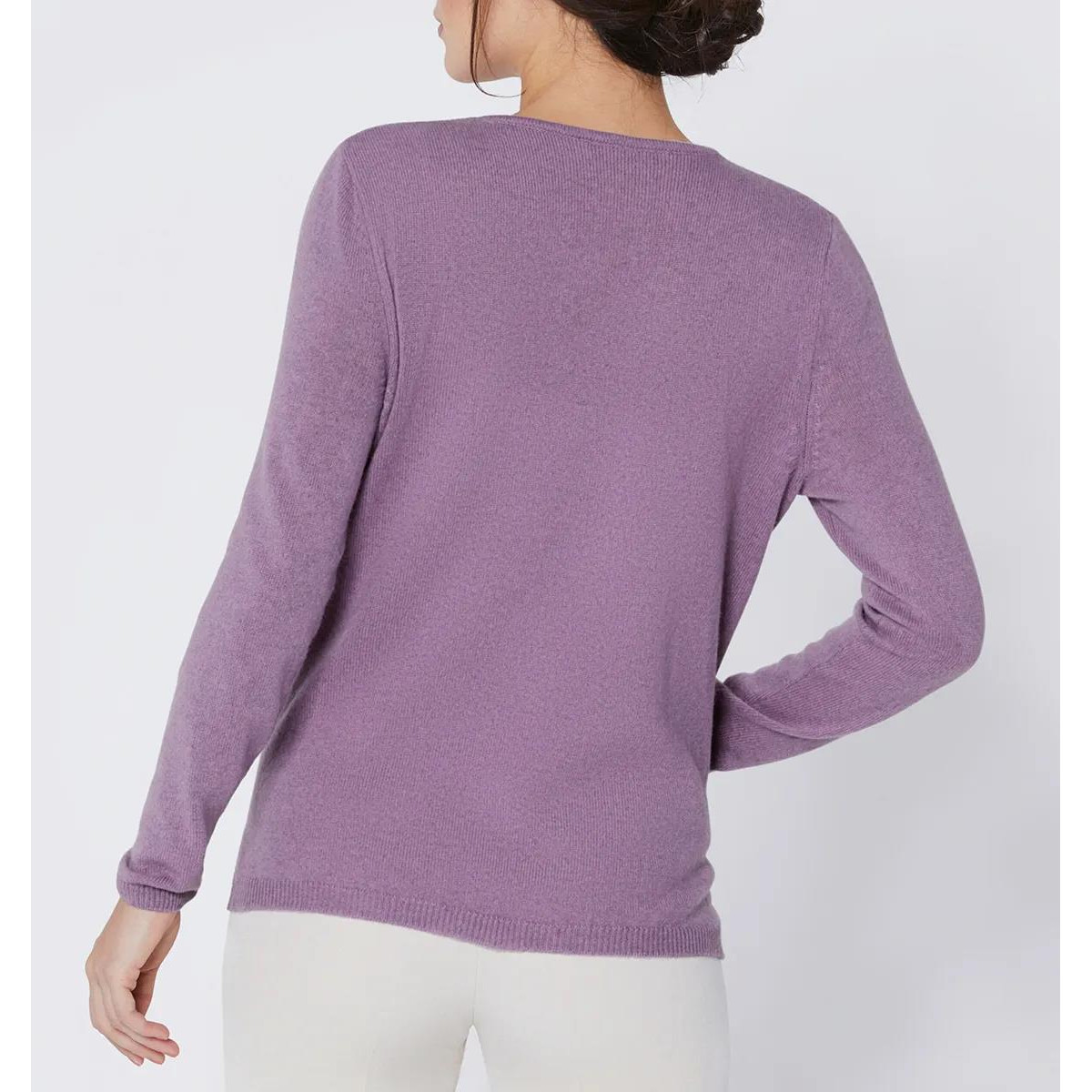 Kaschmir-Pullover flieder-meliert