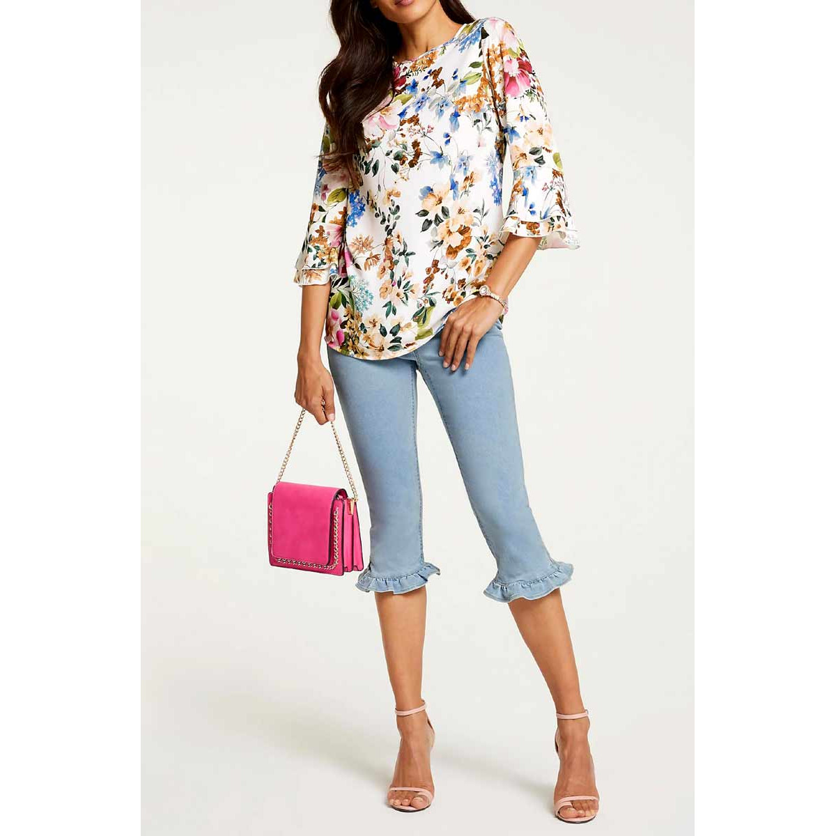 Designer-Druckbluse bunt