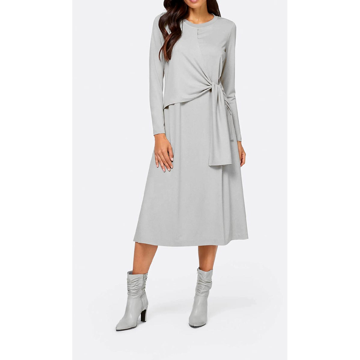 Designer-Jerseykleid grau