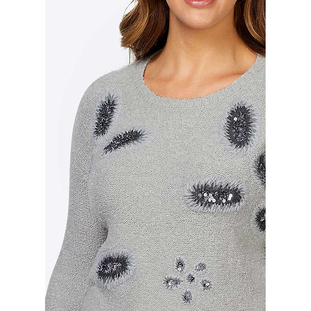 Designer-Kuschel-Pullover hellgrau