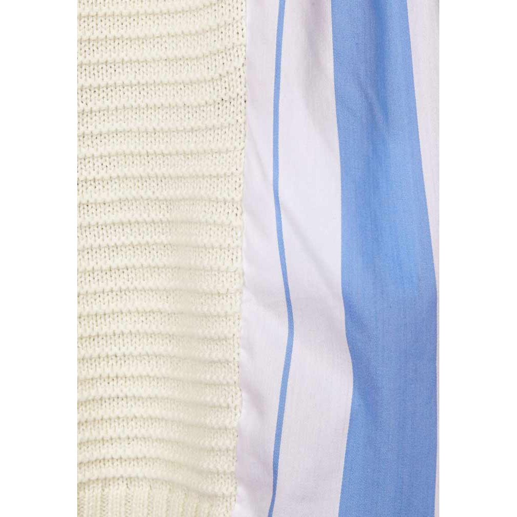 Designer-Pullover m. Einsatz ecru