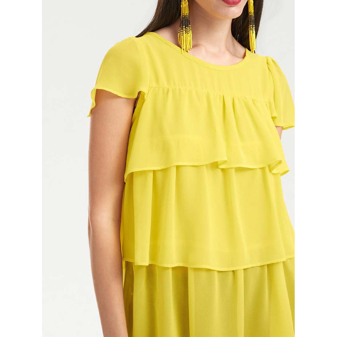 Designer-Chiffonbluse gelb