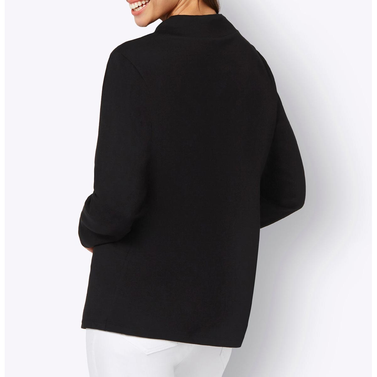Sweatshirt m. Druck im Vorderteil schwarz-limone
