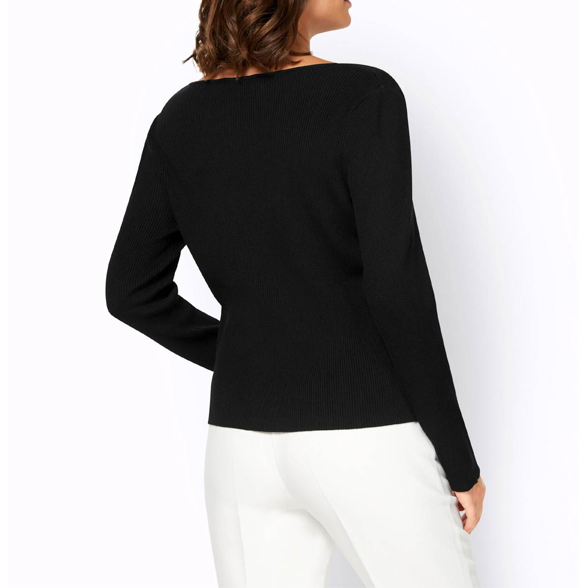Designer-Dekolletépullover schwarz
