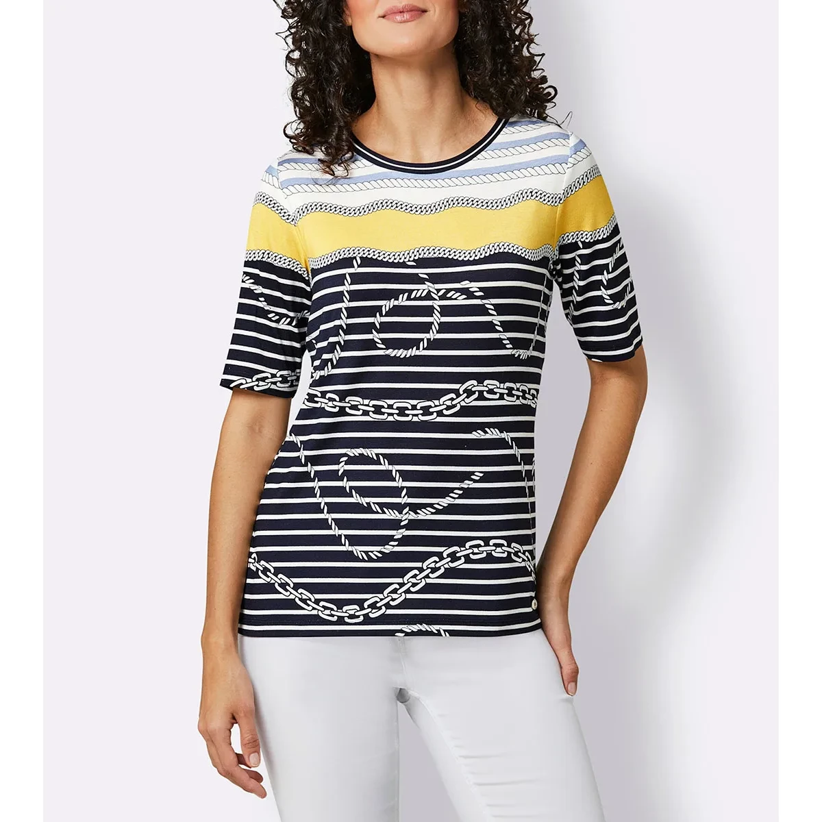 Shirt marine-gelb