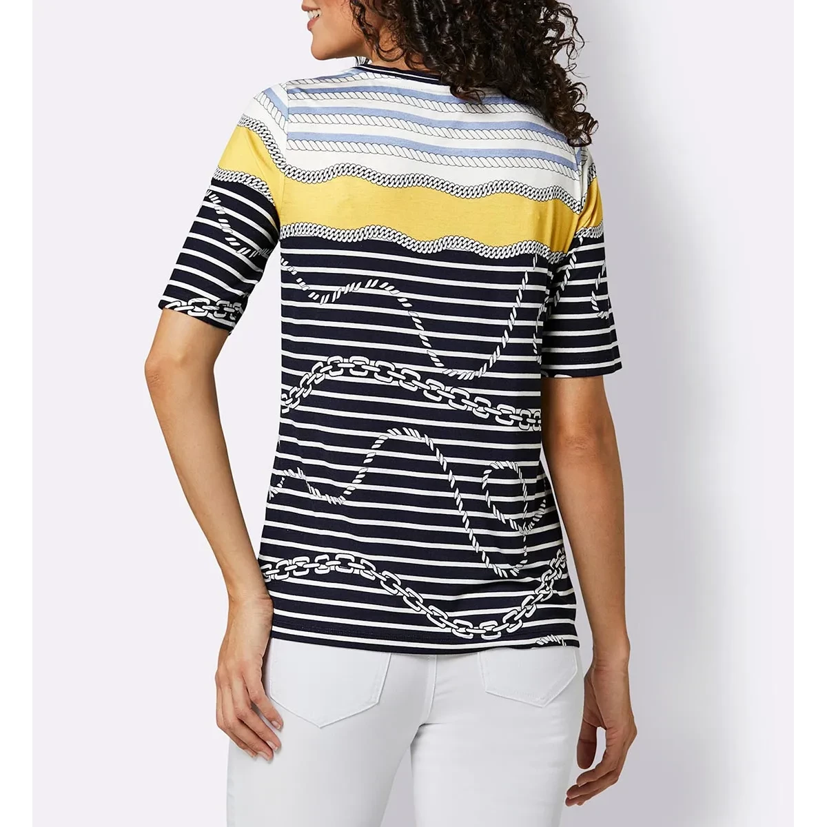 Shirt marine-gelb