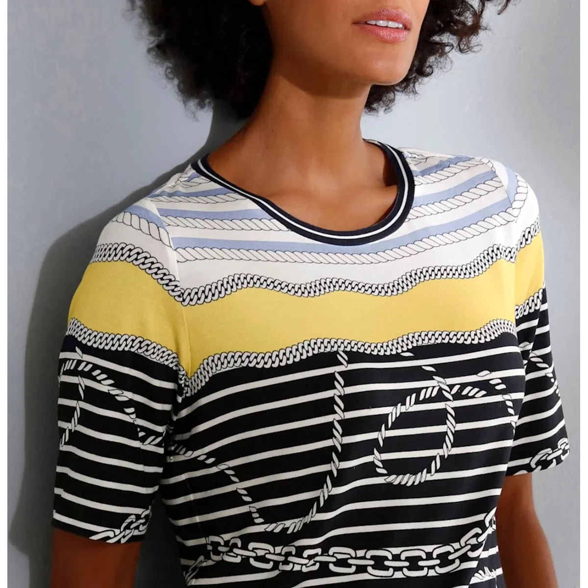 Shirt marine-gelb