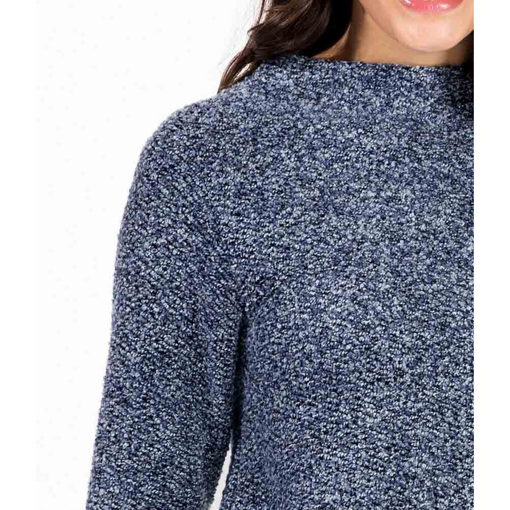 Boucléshirt rauchblau-meliert