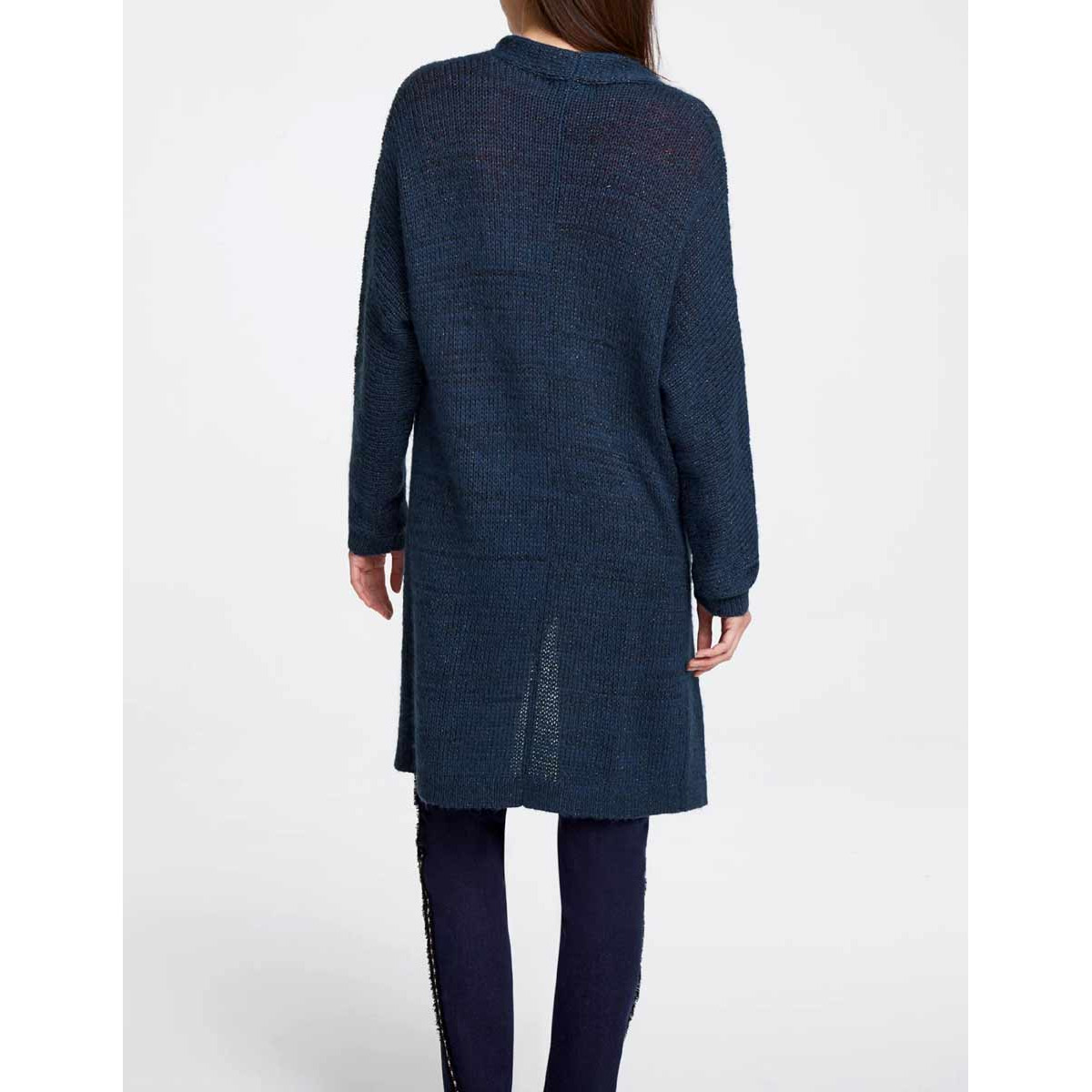 Designer-Strickjacke dunkelblau