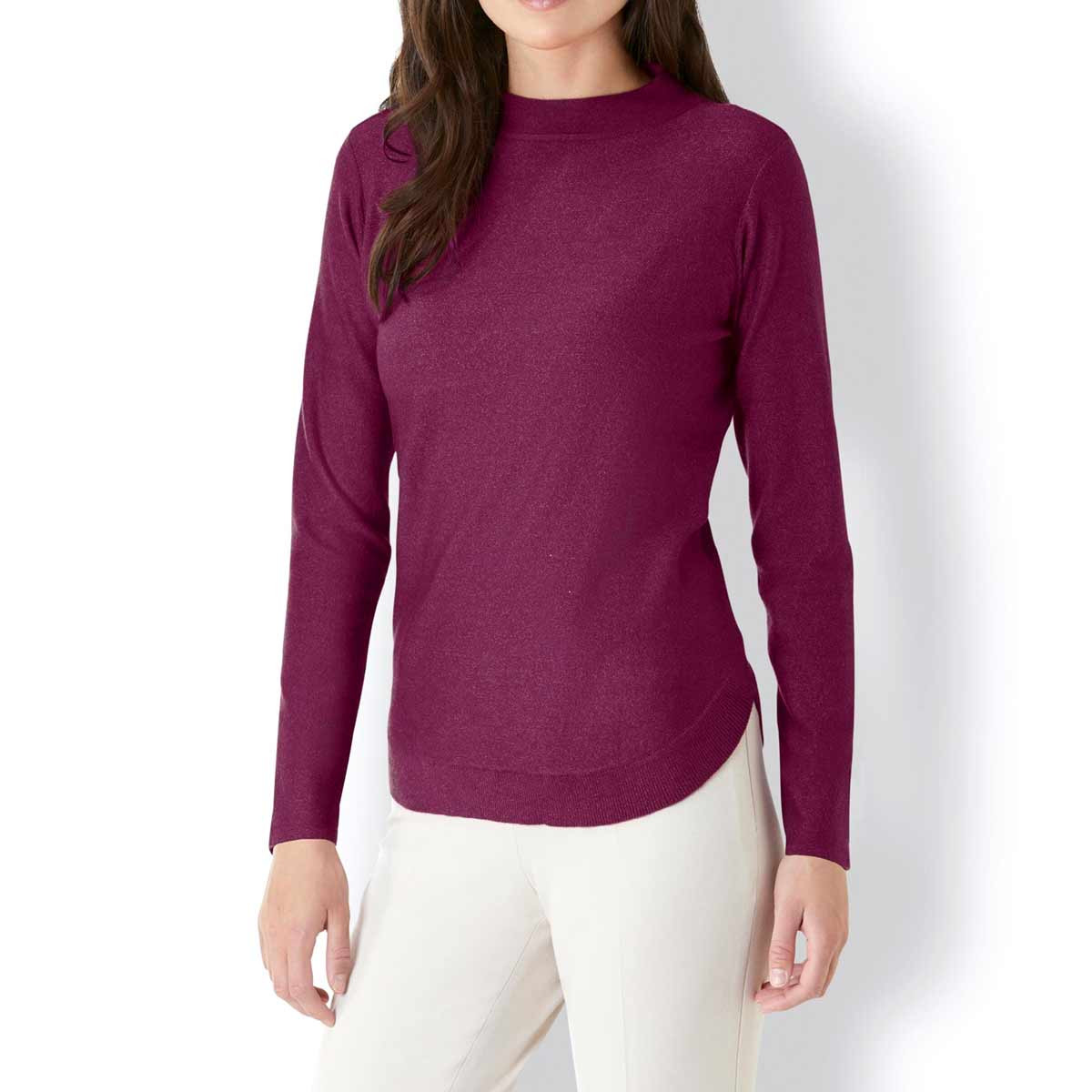 Pullover bordeaux-meliert