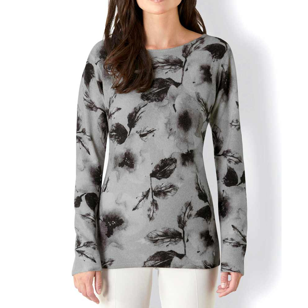 Kaschmirpullover hellgrau-graphit
