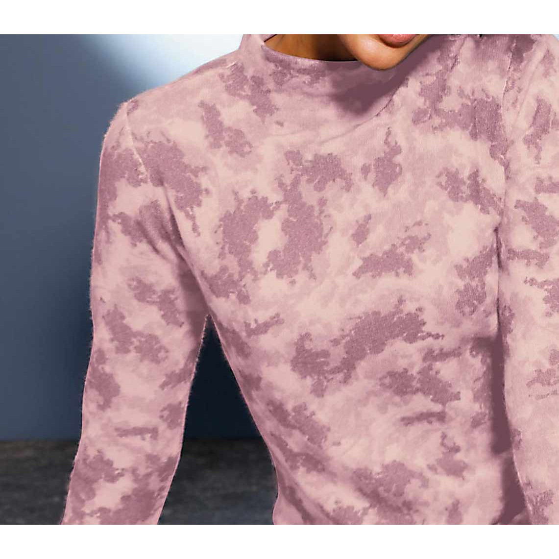 Kaschmirpullover hortensie-gemustert