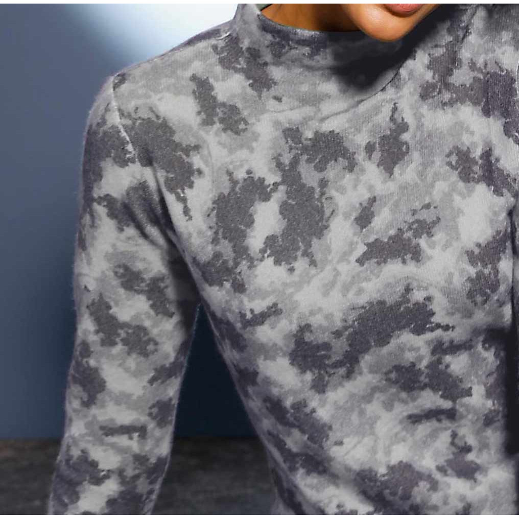 Kaschmirpullover steingrau-gemustert