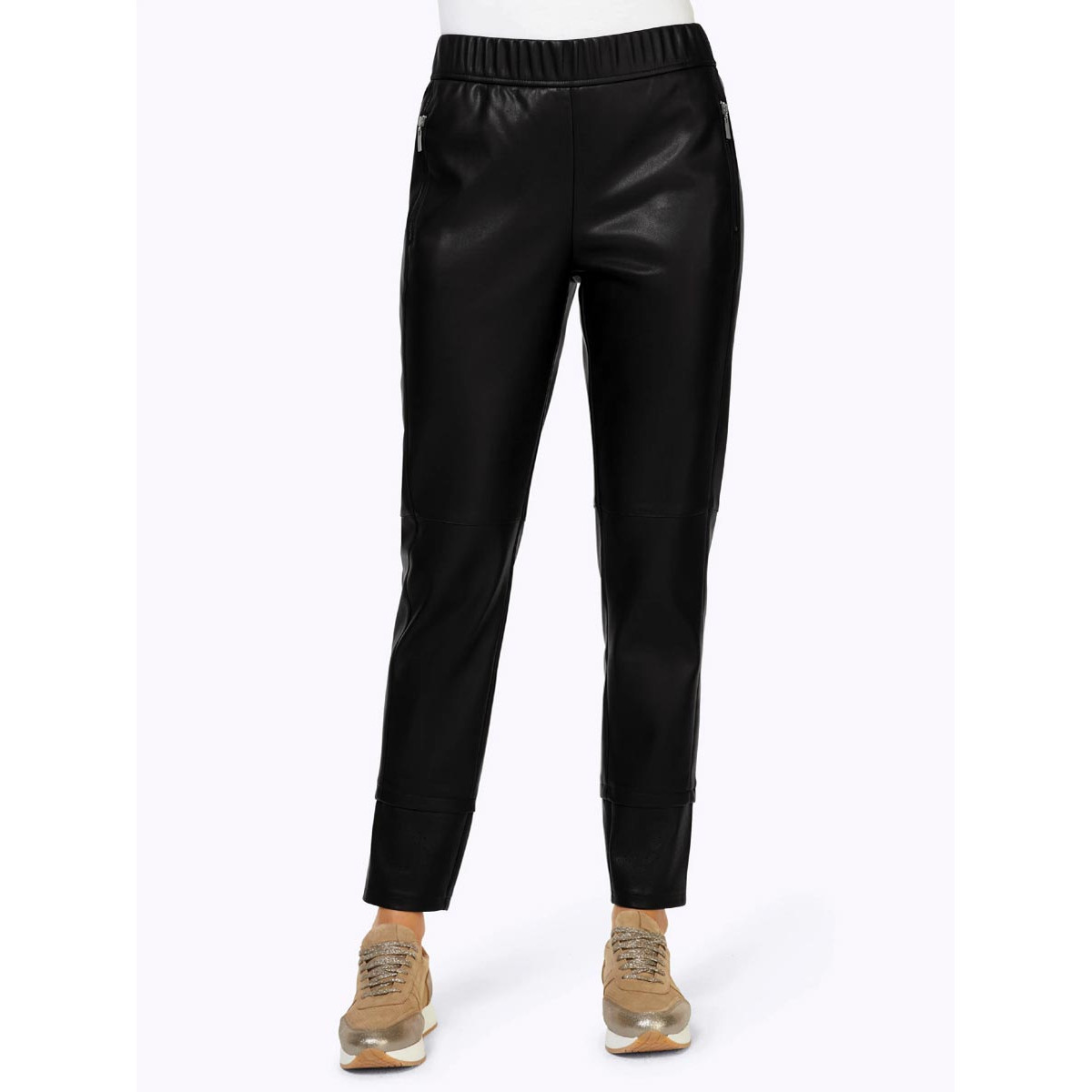 Designer-Lederimitat-Hose schwarz