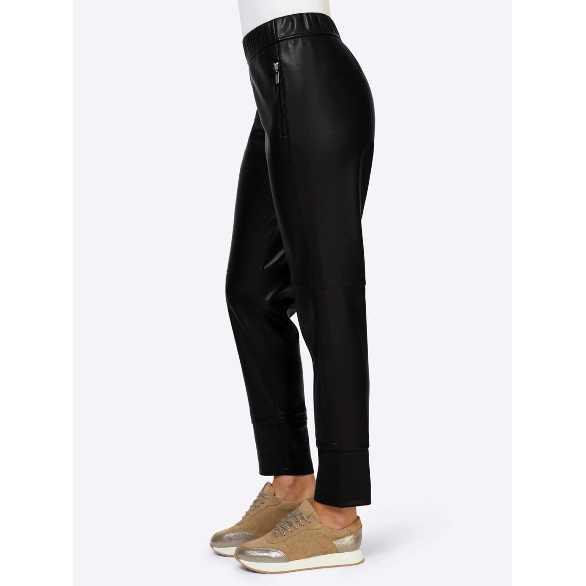 Designer-Lederimitat-Hose schwarz