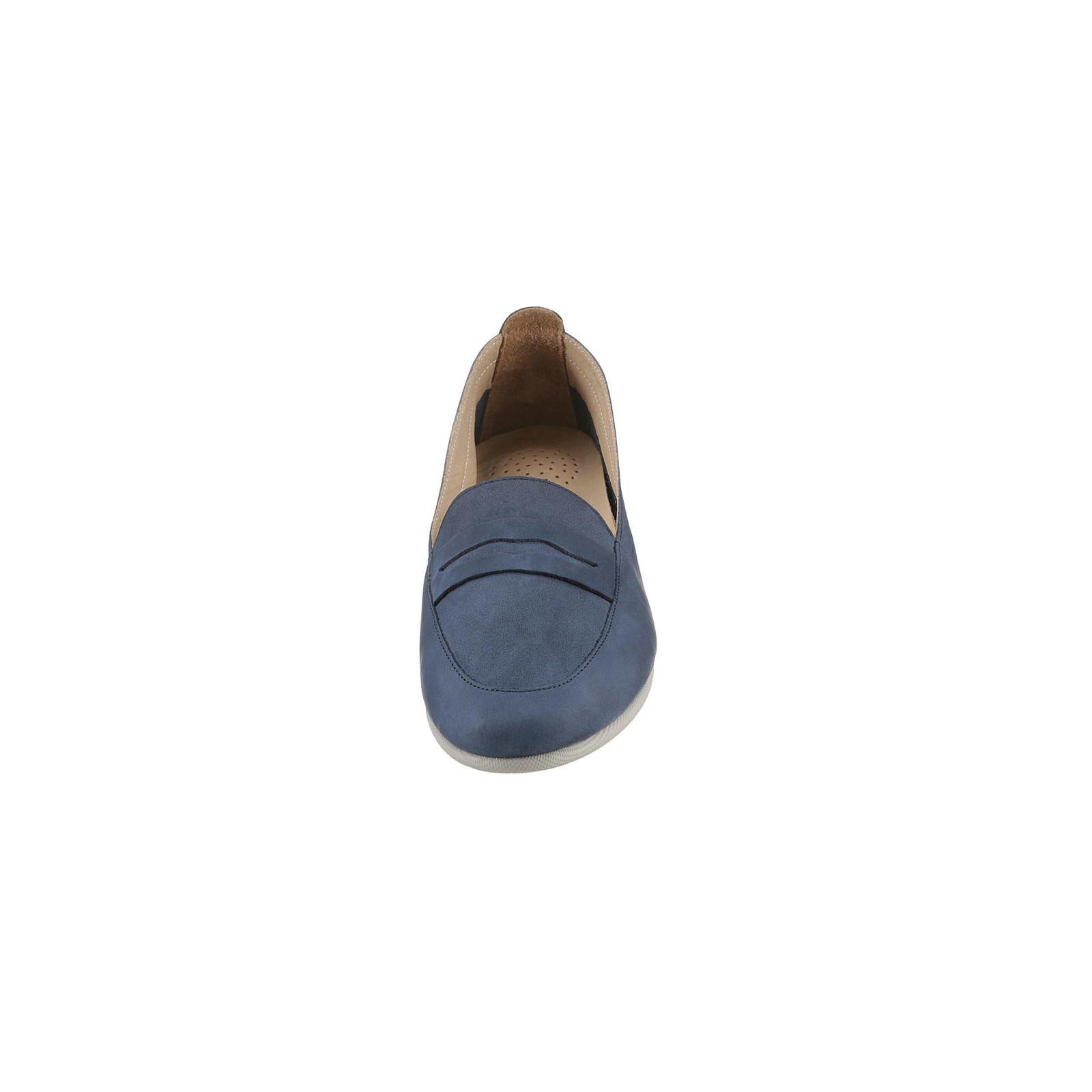 Rind-Nubukleder-Slipper jeansblau
