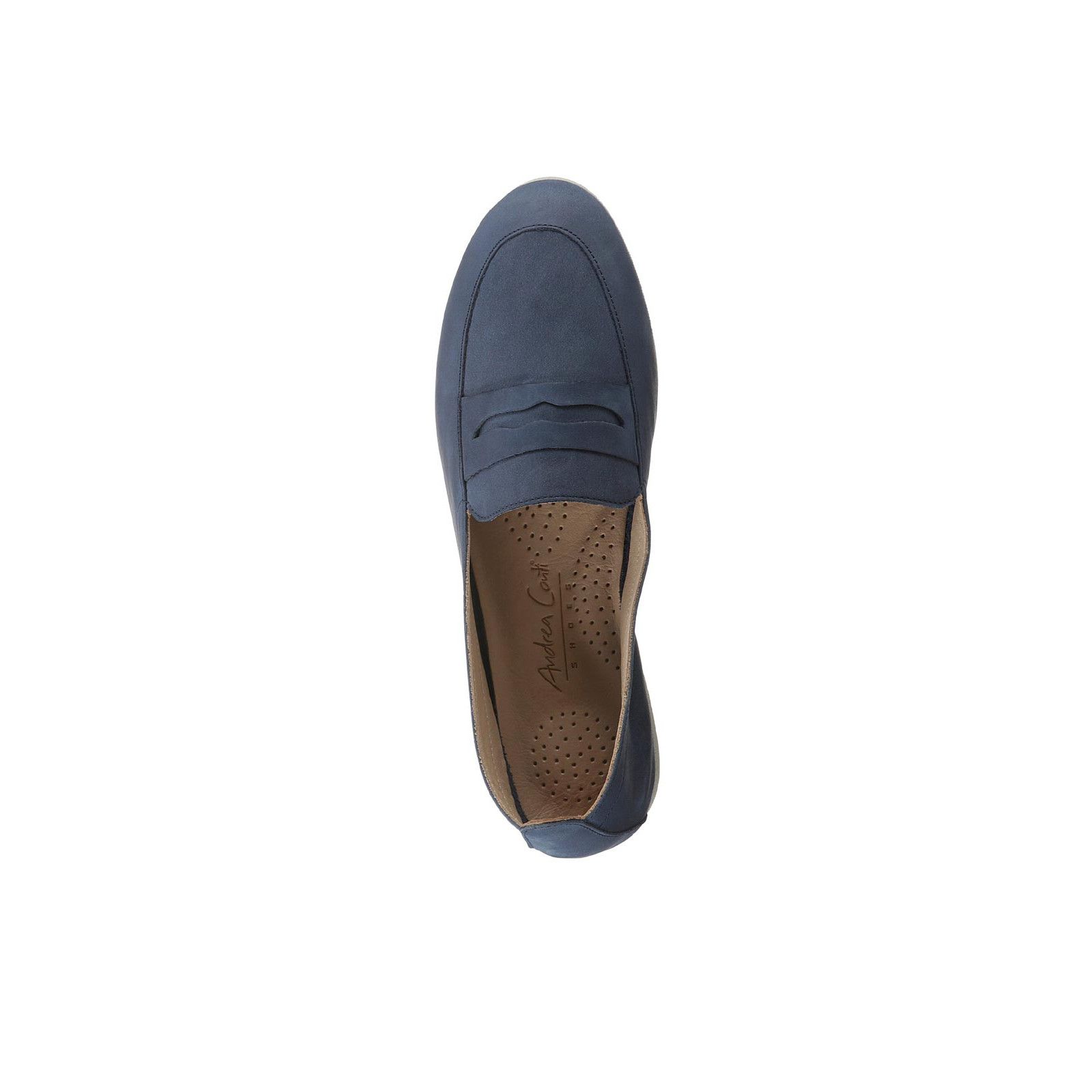 Rind-Nubukleder-Slipper jeansblau