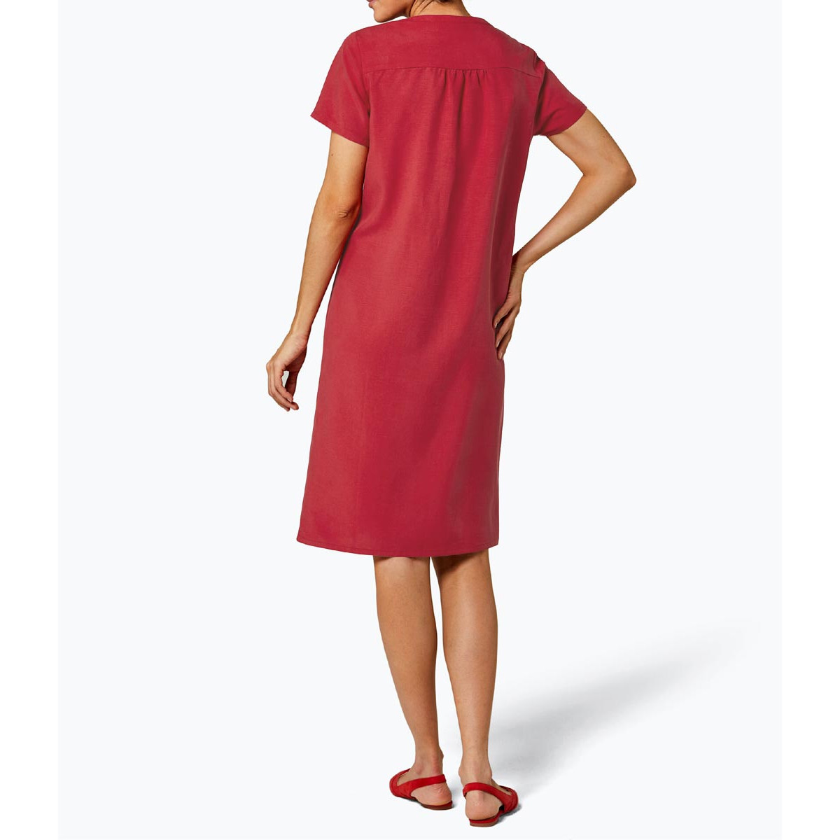 Lyocell-Leinen-Kleid rot
