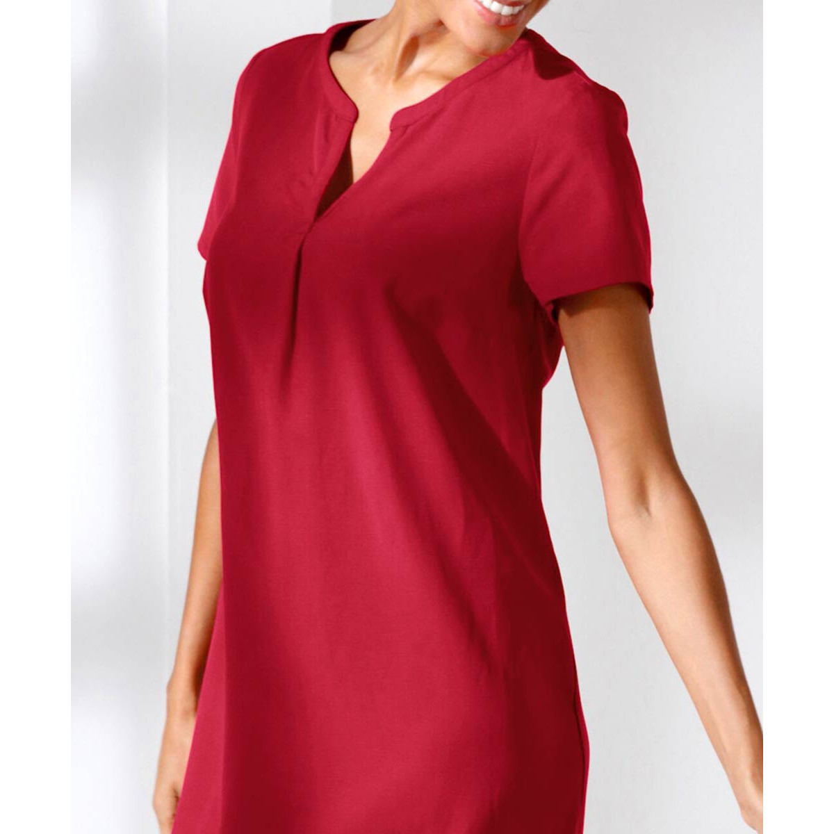 Lyocell-Leinen-Kleid rot