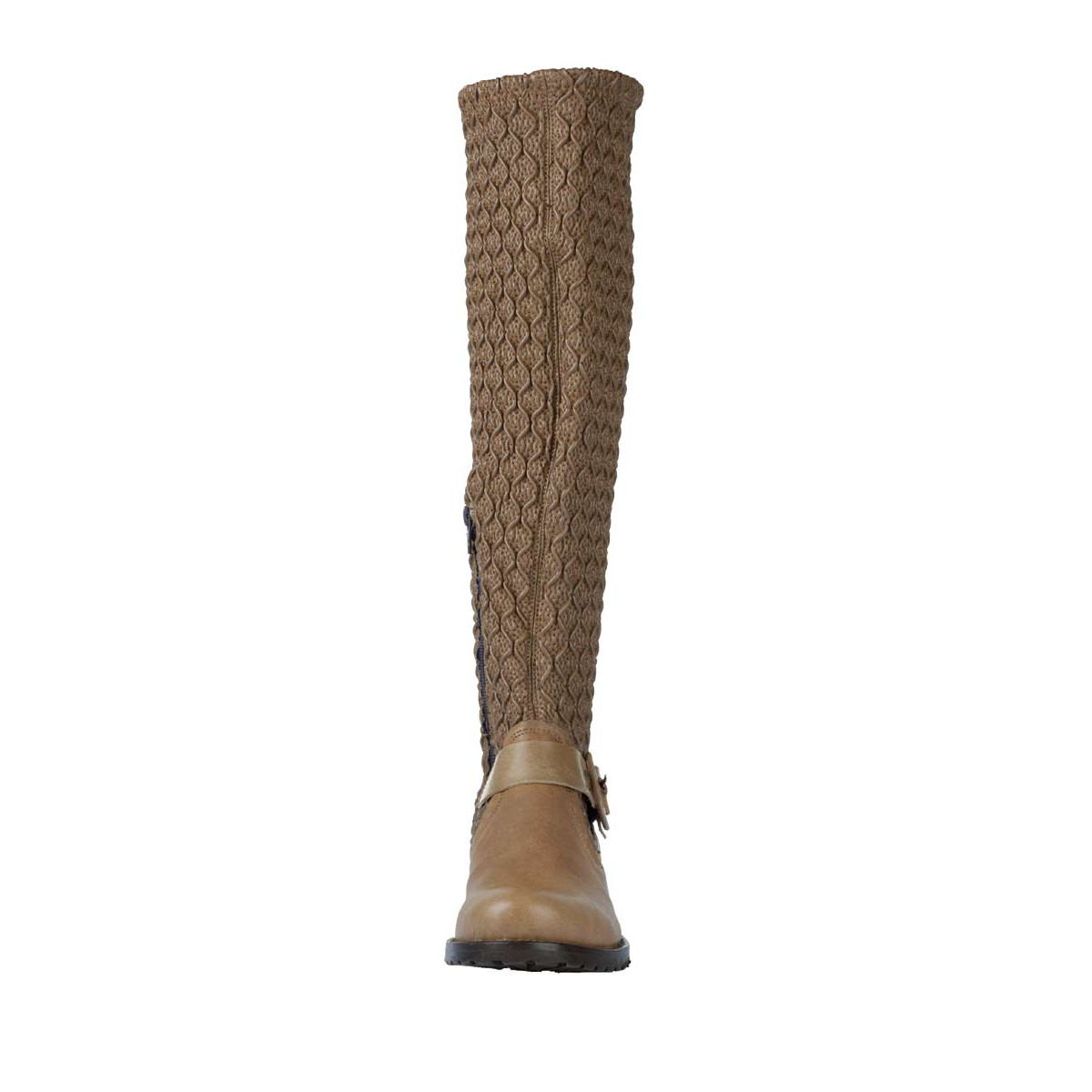 Marken-Leder-Stiefel taupe