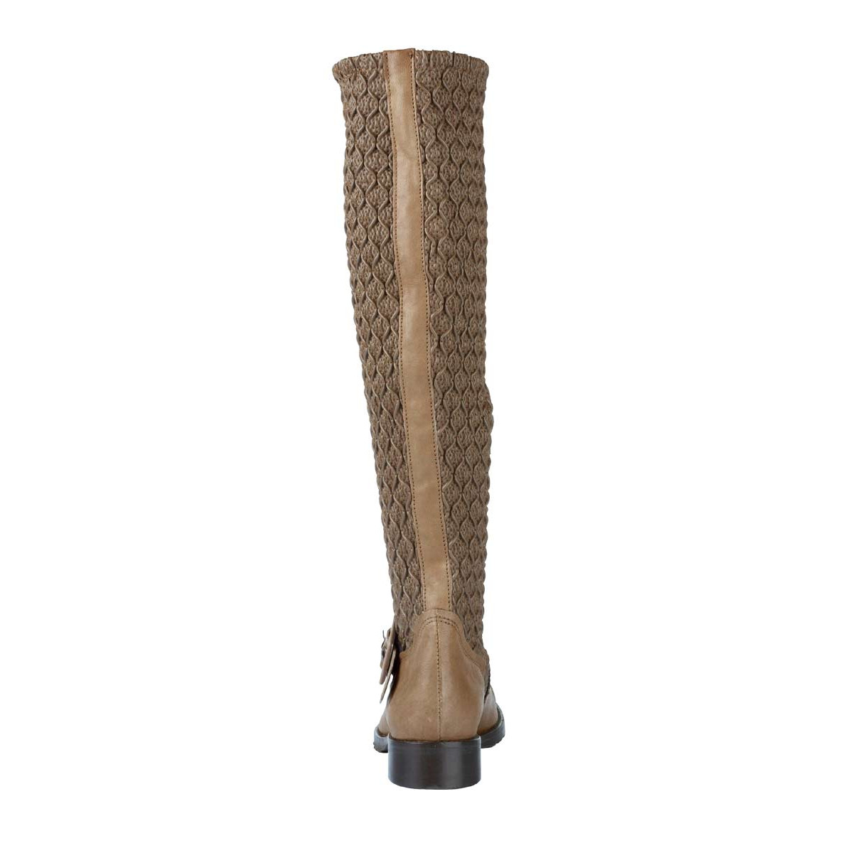 Marken-Leder-Stiefel taupe