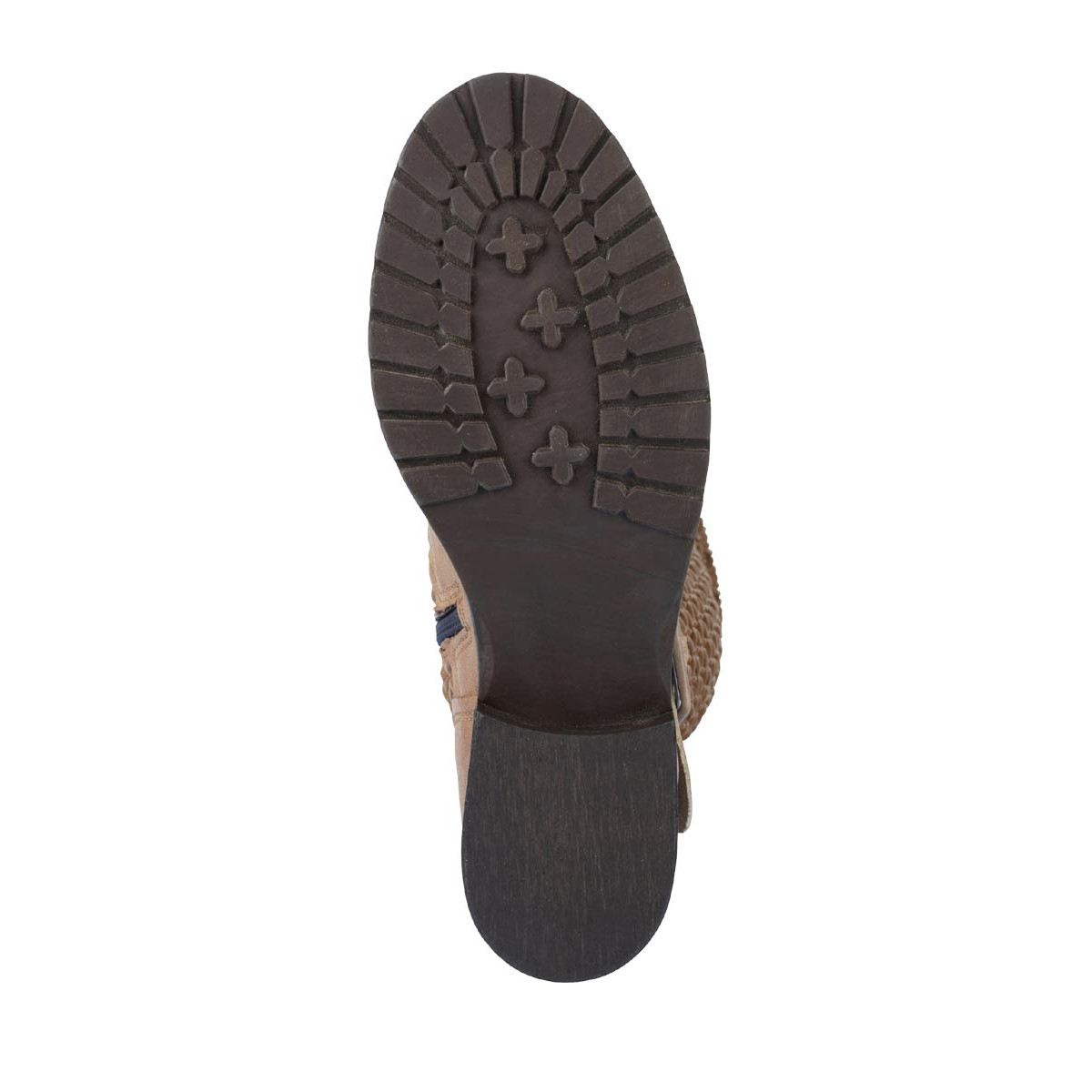 Marken-Leder-Stiefel taupe