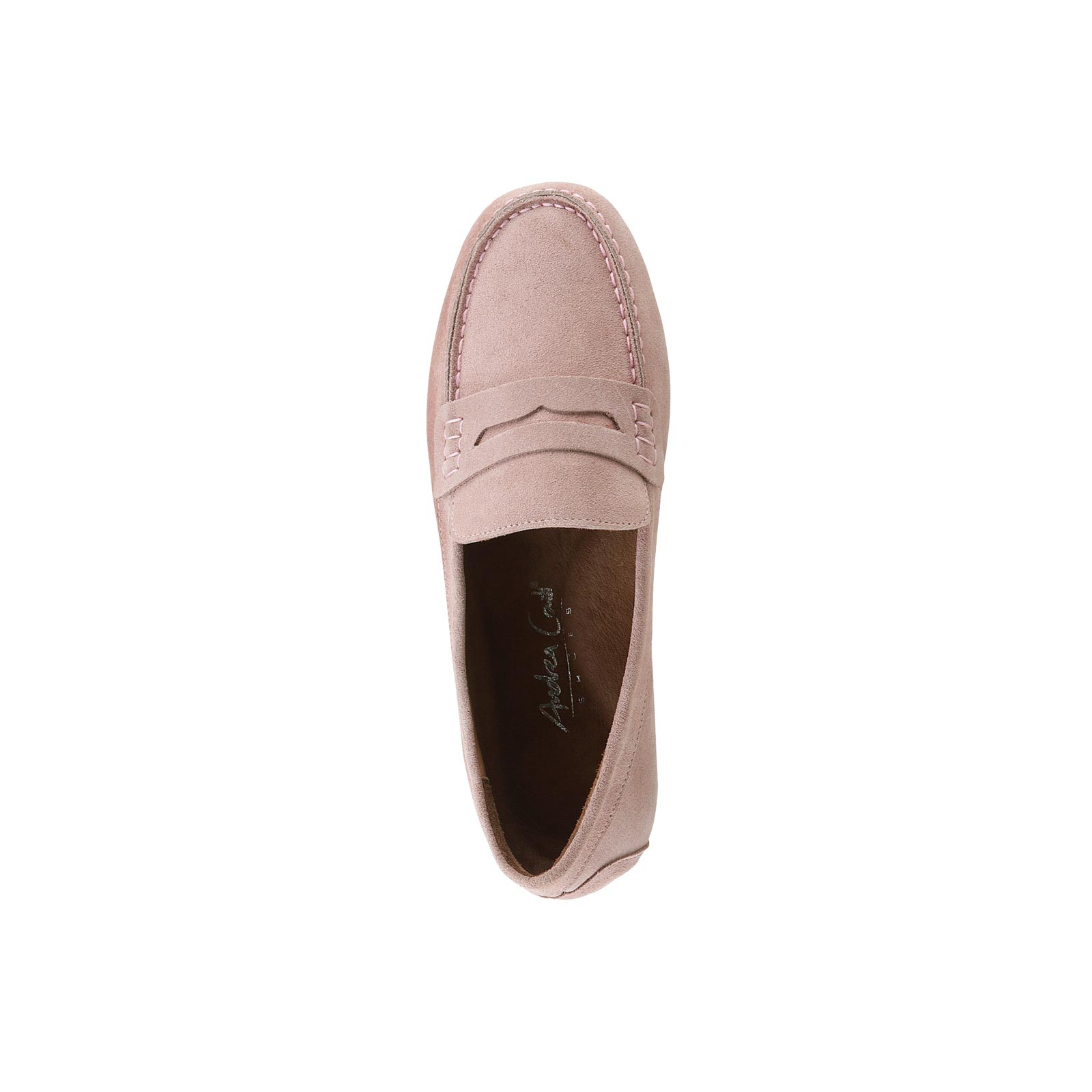 Rind-Veloursleder-Mokassin rose