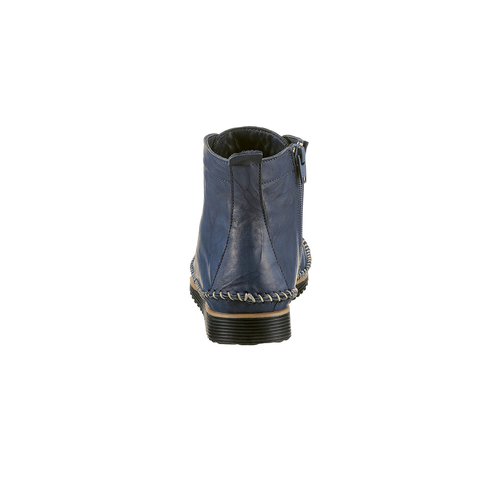 Rind-Nappaleder-Schnürstiefelette marine