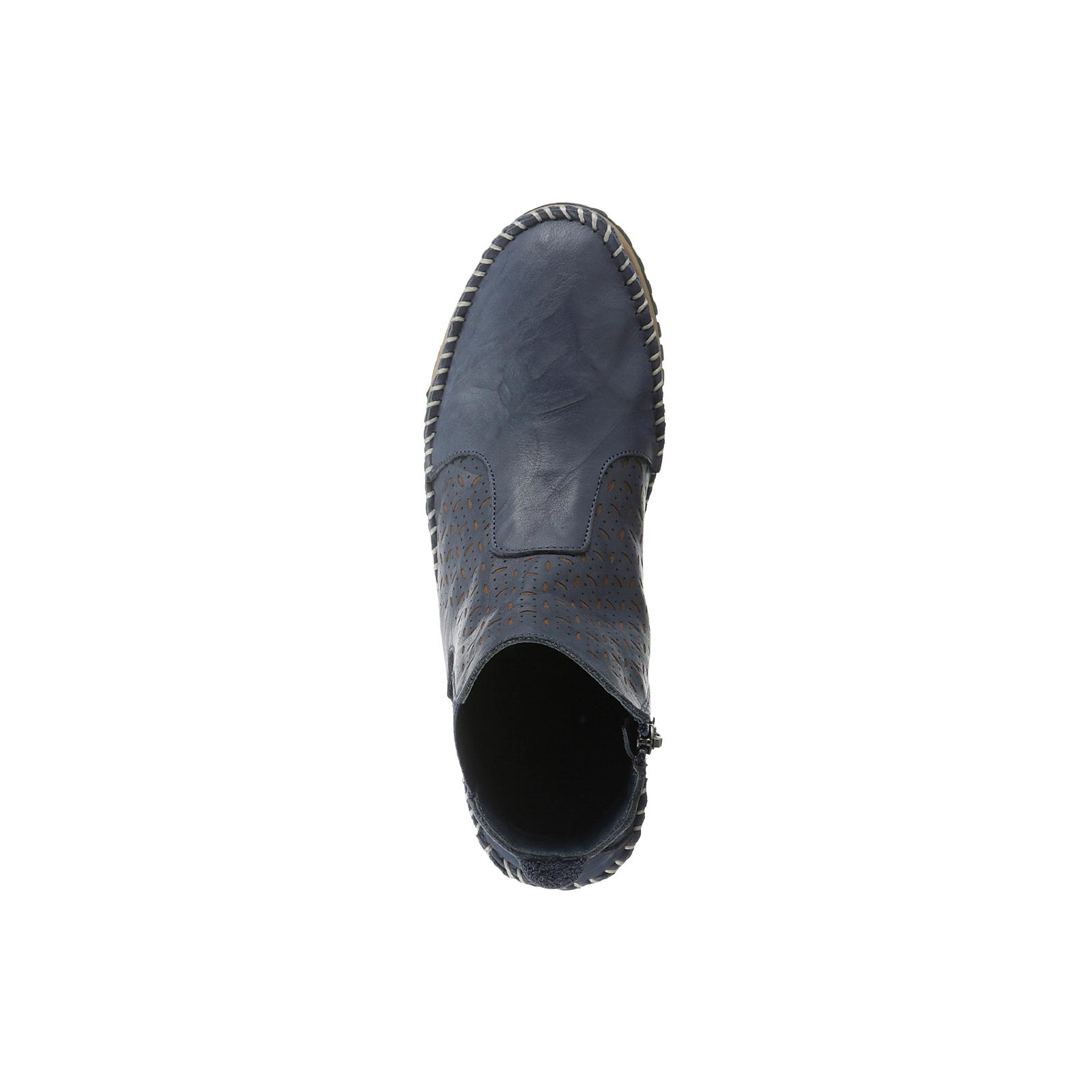 Rind-Nappaleder-Kurzstiefelette marine