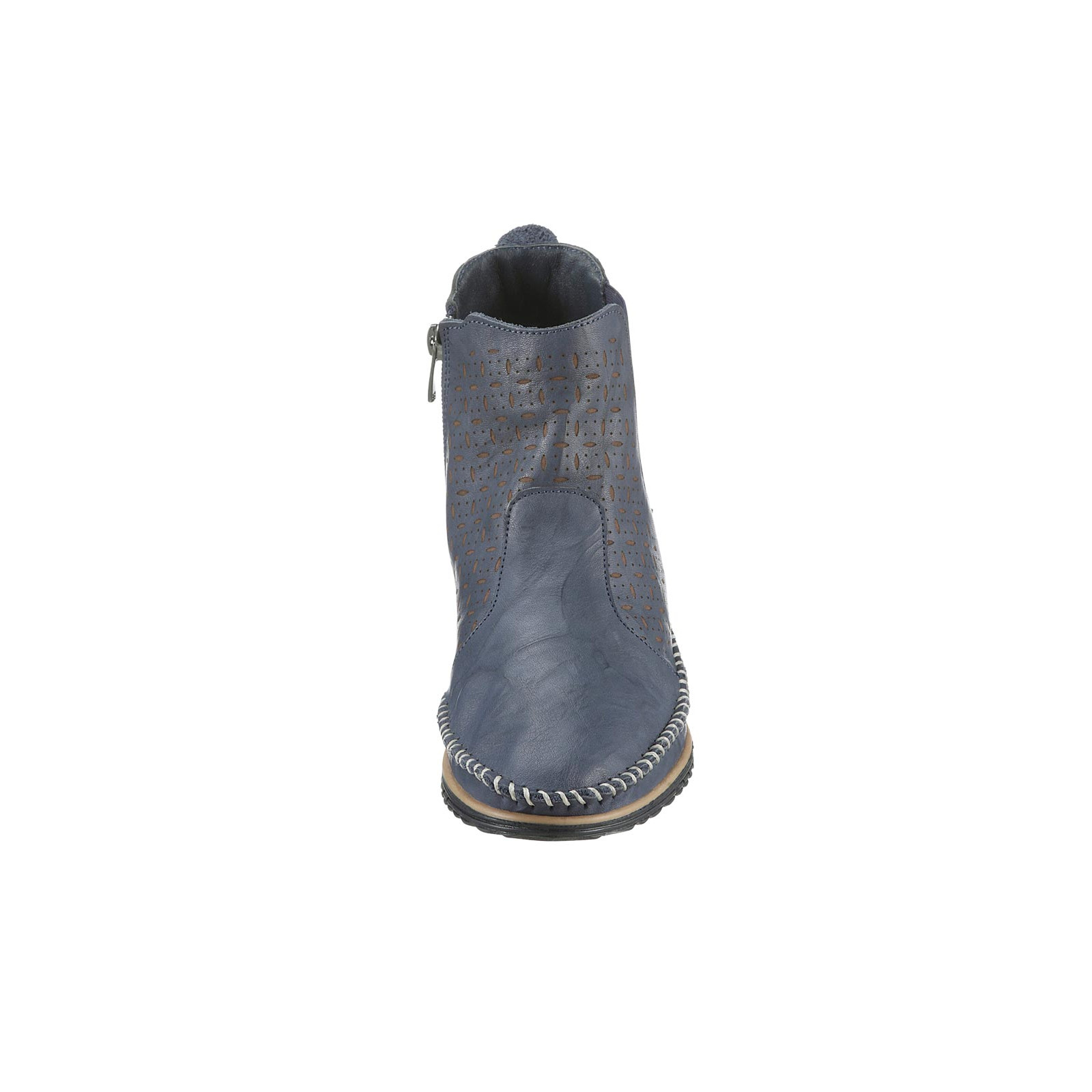 Rind-Nappaleder-Kurzstiefelette marine