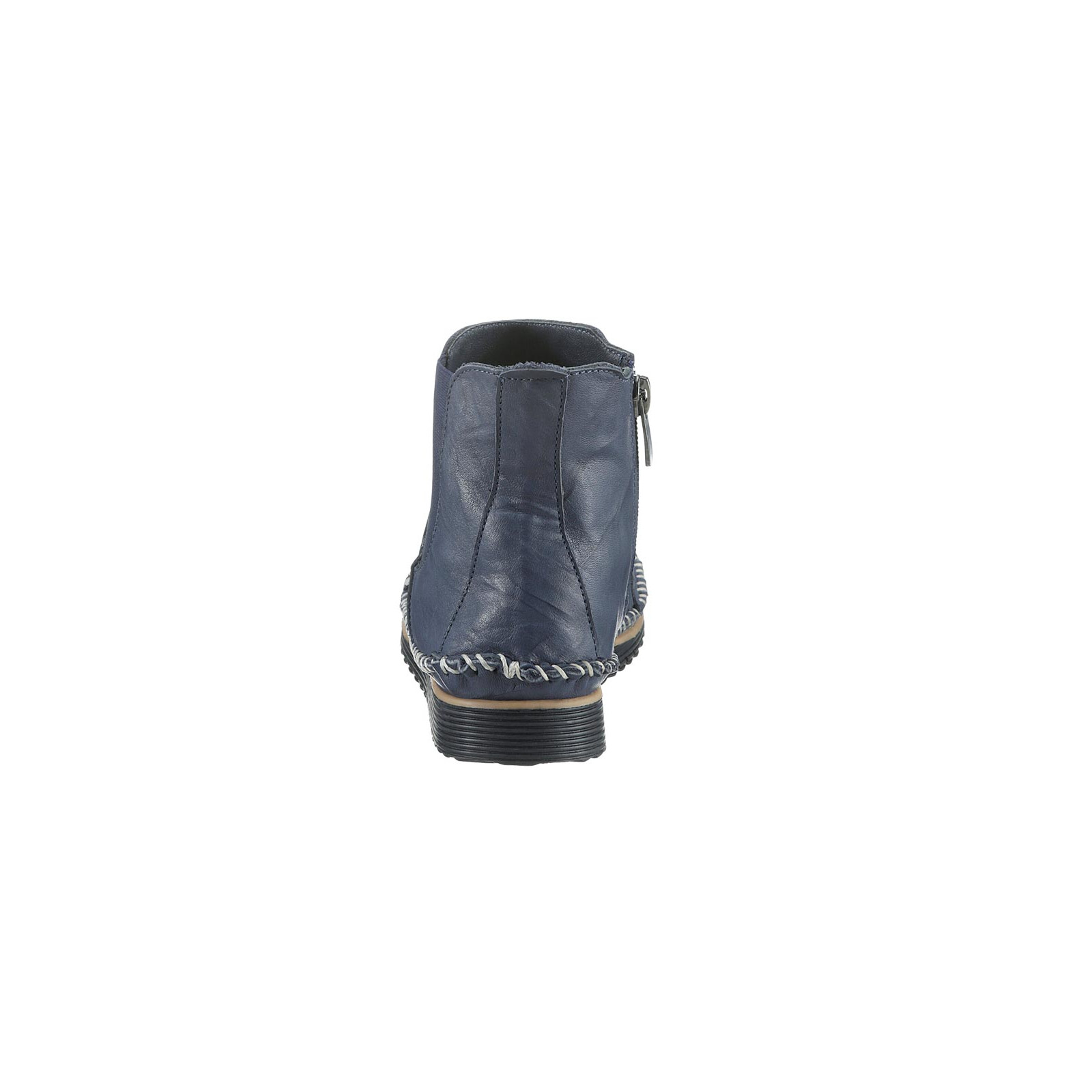 Rind-Nappaleder-Kurzstiefelette marine