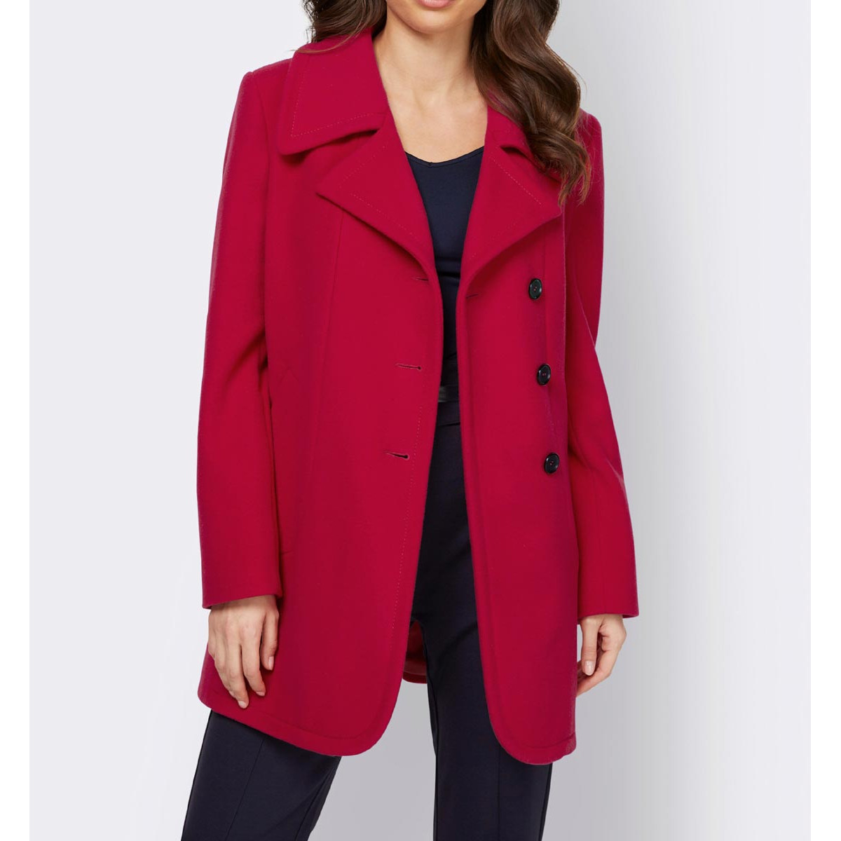 Designer-Woll-Longjacke rot