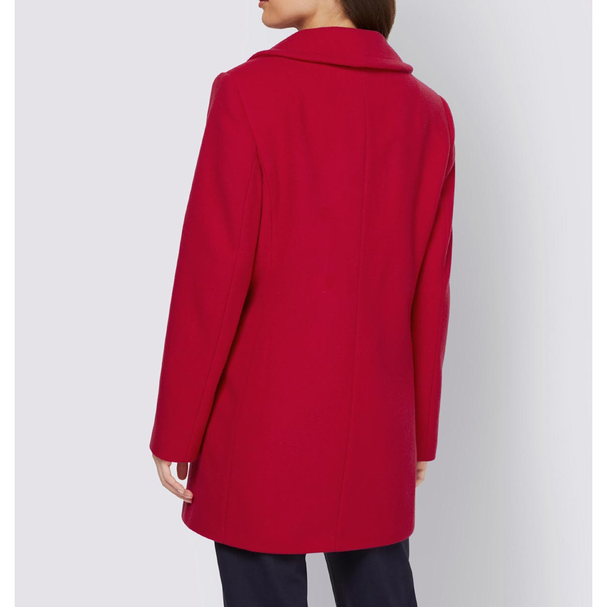 Designer-Woll-Longjacke rot