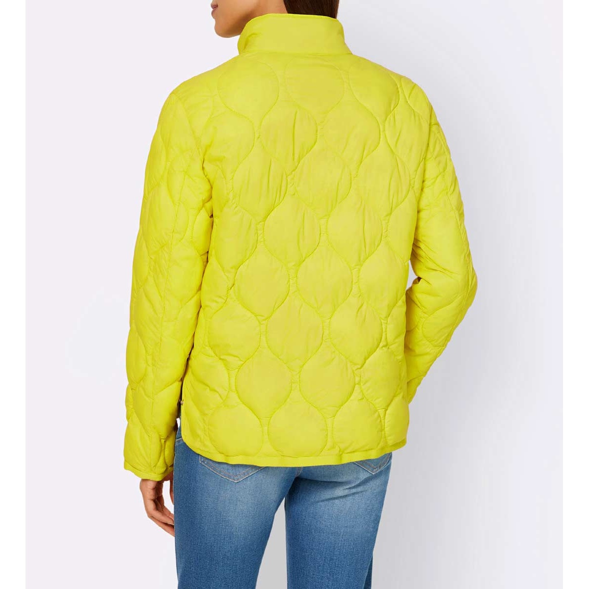 Designer-Übergangs-Steppjacke zitronengelb