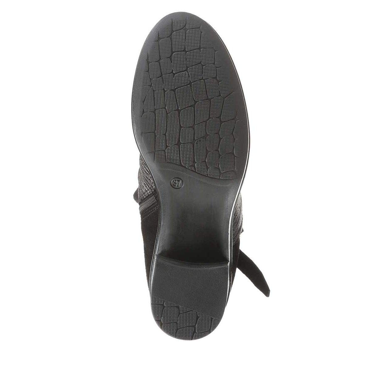 Veloursleder-Stifelette schwarz